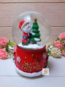 Snowball Santaklaus Kotak Musik Bola Salju Christmas Hadiah Natal Snowglobe