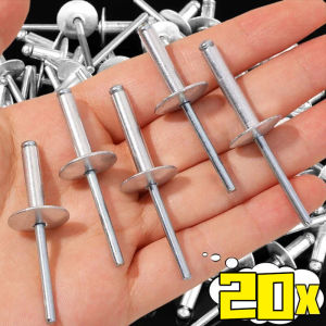 20PCS Large Flange Blind Rivets Aluminum Pop Blind Rivet Assortment Kit Screw Nails Duct Boat Rivet Fastener Home Hardware