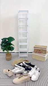 IDEAL ชั้นวางรองเท้า ตู้รองเท้า กล่องรองเท้า ชั้นวางรองเท้าแบบเรียบง่าย 4/5/6/7 ชั้น มีหลายขนาดให้เลือก ประหยัดพื้นที่ แข็งแรง ทนทาน ติดตั้งง่าย