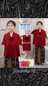 Atasan Kebaya Anak Kutubaru Encim Modern & Laser Cut Bunga Cantik Lengan Pendek Aneka Warna Kekinian