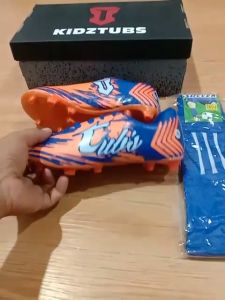 KIDZTUBS Sepatu Bola Anak Paket Komplit Sepatu Bola Tas Skin Deker Kaos Kaki Usia 6-10 Tahun Size 28 29 30 31 32 33 34 35 36 37 KDZ1200122224