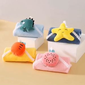 Kitchen Hangable Coral Velvet Hand Towel Super Absorbent Non-Fluffy Non-Stick Wipe Dishcloth