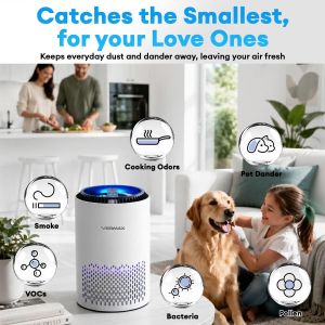 Vermax Air Purifier H13 True HEPA Filter With Sleep Mode Timer Aroma Oil Sponge 3-Layer Air for Home