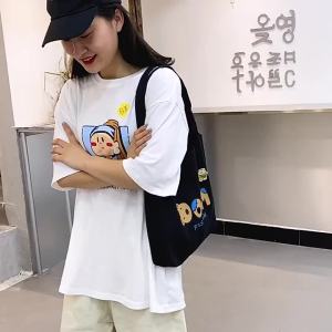 Túi Tote Học Sinh Vải Bố Đơn Giản Kiểu Nhật 2021 Túi Đeo Vai Học Sinh Sức Chứa Lớn Mẫu Mới Túi Đeo Nách Thiếu Nữ