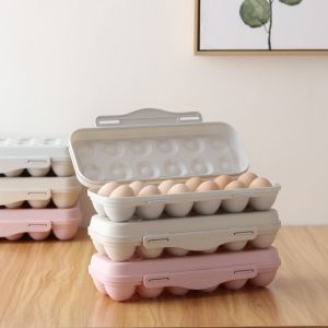 Portable Shockproof Plastic Egg Tray Outdoor Egg Box Storage Organizer Box: Fresh Style Nordic Design Fridge Organizer