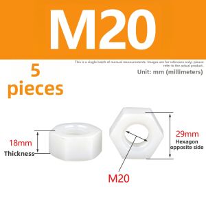 LANGSIMING | Nylon Hex Nut White Black Plastic
