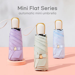 Ladies Folding Umbrella Automatic Mini Umbrella Windproof 6K Small Cute Sun Umbrella Girls Portable UV Protection Sunshade UPF50