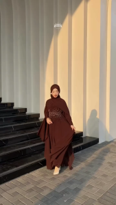 COD - Layla Kaftan Ceruty Mix Payet Dress Kaftan Lebaran Kekinian Trendy 2025 Fashionable Murah New