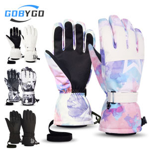 GOBYGO 1Pair Winter Ski Gloves Touchscreen Five-finger Outdoor Gloves Wear-resistant Waterproof Warm Cycling Sport Men Women