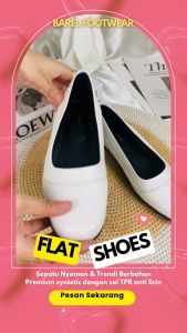 BAREL - flat putih Sepatu Pantofel Wanita Sepatu pantopel Kerja Kantor Wanita Sepatu slip on flatshoes