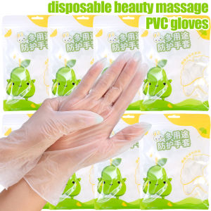 ถุงมือพีวีซีสำหรับร้านเสริมสวยมืออาชีพ50/10ชิ้นถุงมือนวดและสปาแบบใช้แล้วทิ้งสำหรับขัดตัว/ทำเล็บเท้า/หินร้อนบำบัดโดยไม่ก่อให้เกิดอาการแพ้ด้ามจับกันลื่น