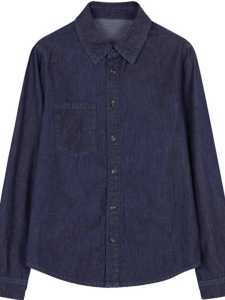 เสื้อเชิ้ตยีนส์สีน้ำเงินเข้มสไตล์ย้อนยุคสำหรับผู้หญิง ฤดูใบไม้ร่วง/ฤดูหนาว สไตล์ฮ่องกง หลวมๆ ขนาดเล็ก ชั้นใน แจ็คเก็ตบางๆ ทรงหลวมๆ