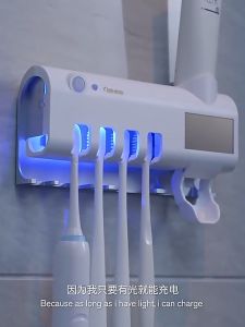 ที่บีบยาสีฟันอัตโนมัติ กล่องใส่แปรงสีฟัน ไม่ต้องเจาะ ระบบกันสะเทือนถ้วยดูด มาพร้อมระบบฆ่าเชื้อ ใช้งานสะดวก ติดตั้งง่าย