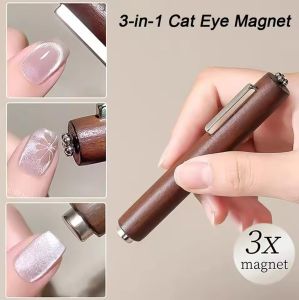กริลริกเกอร์3D เล็บ6ชิ้น/เซ็ตแม่เหล็กรูปแมวตาหัวใจ DIY แม่เหล็กตาแมวแม่เหล็กเจลความรักรูปแบบแม่เหล็กวิเศษเหมาะสำหรับการขัดเครื่องมือแม่เหล็กใหม่