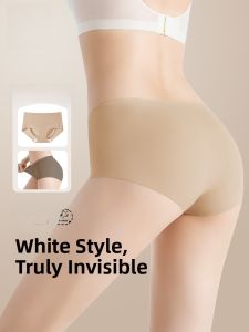 Miiow | Invisible Traceless Ice Silk Underwear For Women Breathable Skin-friendly Triangle Pants Mid-waist Pure Cotton Crotch Briefs