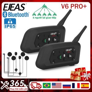 EJEAS V6PRO+ Mũ Bảo Hiểm Xe Máy Bluetooth Intercom 6 Tai Nghe Giao Tiếp Dành Cho Người Đi Xe Máy Điều Khiển Từ Xa Chống Nước Giảm Tiếng Ồn Cho Tất Cả Các Loại Mũ Bảo Hiểm