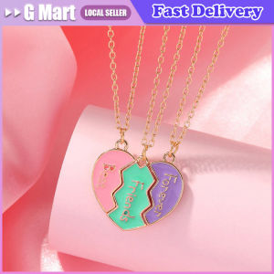 2025 Korean Wave New Alphabet Love Necklace Best Friends Splicing Three Piece Set Best Friends Gift Jewelry Accessories Pendant