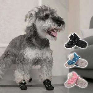 HamshMoc Dog Boots Twist Lock Design Breathable Mesh Reflective Non Slip Sole For Paws Protection 2PCS