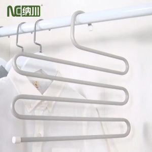 NACHUAN 5 Layers Multifunctional S-shaped Magic Pant Hanger Clothes Hangers Non-slip Pant Storage Rack