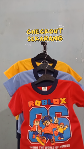 Setelan baju bayi anak laki laki motif karakter Roblox  usia Baby 3-15bln max BB 10kg.