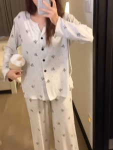 New Womens Sweet And Soft Bowknot Pajama Set | Casual & Comfortable