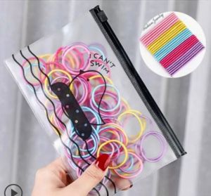 Karet Ikat Rambut Macaron Polos Isi 100pcs Karet Ikat Rambut Korea