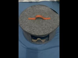 Hat Storage Box with Lid Foldable Felt Hat Box Large Round Travel Hat Bucket