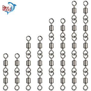 Rosewood Joint Rolling Swivels Fishing Connector Clip Stainless Steel Barrel Fishhooks Accessories Bass Sea Saltwater Tackle