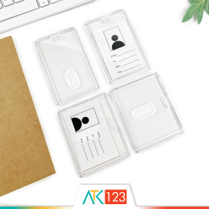 Tempat Kartu Nama / Tanda Pengenal / Identitas Akrilik 2 Sisi Transparan / Acrylic ID Card Holder / Name Tag CHL-C661