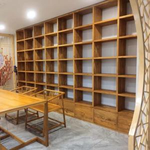 Customized Old Elm Wood Bookshelf Real Wood Partition Shelf