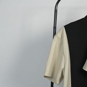 INSPI Two Toned Chino Polo for Men and Women with Half Zipper Casual Tops Korean Style Polos Shirt Menswear Plain Short Sleeves