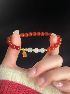 Silver Plated Moonstone And Agate Bracelet for Women Original Design Fashion Jewelry Pure Silver Snake Year Lucky Charm Bracelet