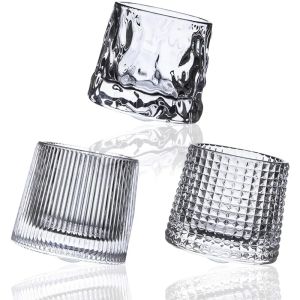 Whiskey Glass Old Fashioned Rocks Glasses Tumblers Glassware for Cocktail Scotch Bourbon Gin Voldka Brandy