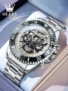 OLEVS | Đồng Hồ Nam Đục Lỗ Tự Động Thời Trang Phát Sáng