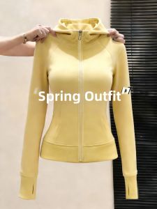 SUHUIQIAN | Yellow Short Hooded Jacket Slim Fit