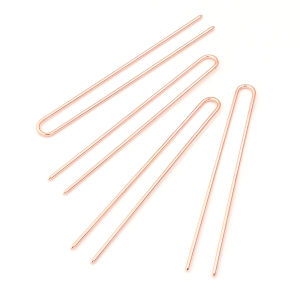 U-Shaped Hair Fork Elegant Golden Silver-color Copper Long Thick Hair Updo Bun French Hairpin Stick Women Girls Hair Accessories