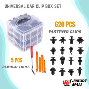 UNIVERSAL CAR CLIP BOX SET Removal Tools Fastener Klip Bumper Rivet Door Panel Fender Kereta Push Pin Rivet Trim