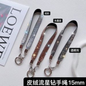 Luxury Short Crystal Diamond Mobile Phone Strap High End Womens Fashion Jewelry Phone Case Lanyard Anti-Loss Camera Chain