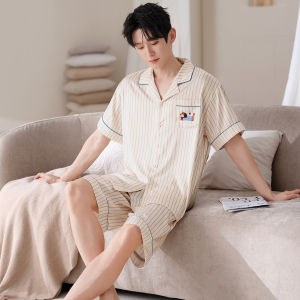 Yuzhaolin | Mens Cool Ice Silk Pajama Set