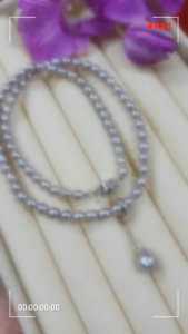 [ Woosilver ] Chuỗi Ngọc Trai – Ánh Xám Bạc – Secondhand – NTN17