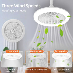 CHENBEN LED E27 Ceiling Fan Bulb Smart Lamp 24W/30W Ceiling Aromatherapy Fan Light With Remote Control 3 Speeds Silent Tricolor for Bedroom Sleeping Living Room Decorative Indoor Lighting