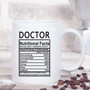 Doctor Mug Office Drinking Cup Ceramic Material 401mL-500mL Capacity Letter Pattern European Style for Adults Home Office Use