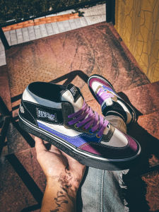 HNLY CLH Colorful Personality Contrast Color Retro Faux Suede mid Top Casual Skate Shoes Youth Trendy Wear Resistant Rubber Sole