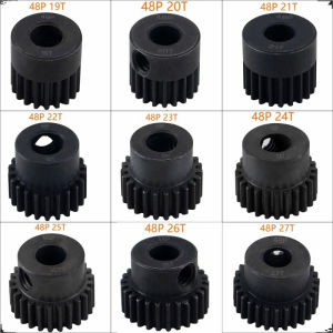 48p 5mm 16t 17t 18t 19t 20t 22t 24t 25t 28t Black Steel Metal Pinion Motor Gear for 1/10 Axial Scx10 Rc Model Car Motor Parts