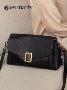 Luxury Leather Crossbody Bag Womens Multi-compartment Shoulder Bag Small Square Bag Casual Simple Style Detachable Strap