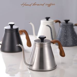 304 Stainless Steel Pour Over Coffee Kettle Long Spout with Temperature Control Suitable for Open Flame and Tea Brewing 1.2L