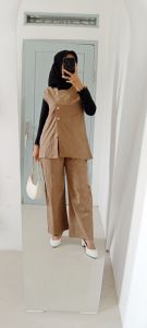 [COD]Setelan Celana Terbaru Bahan Twill Stretch - Alesha Setcel - One set Wanita Terbaru - Setcel Viral Kekinian