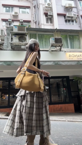 nor.enough - SCOTT DRESS เดรสยาวเสื้อกล้ามกระโปรงลายสก็อต