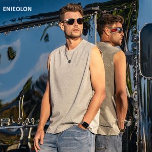 Enjeolon | Heavy Cotton Retro Wide Shoulder Sleeveless T-Shirt 270g