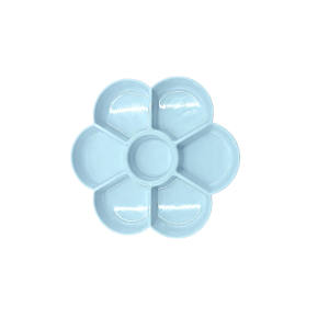 7-Well Clear Acrylic Flower Palette Transparent Paint Mixing Tray for Watercolor Acrylic Oil & Nail Art Artist Supplies